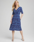 Chicos Ocean Print Surplice Neckline Dress - BLUE CASA Chicos Ocean Print Surplice Neckline Dress - BLUE CASA