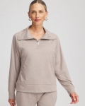 Chicos Zenergy® Cloud Half-Zip Pullover Top - ROCKY MOUNTAIN Chicos Zenergy® Cloud Half-Zip Pullover Top - ROCKY MOUNTAIN