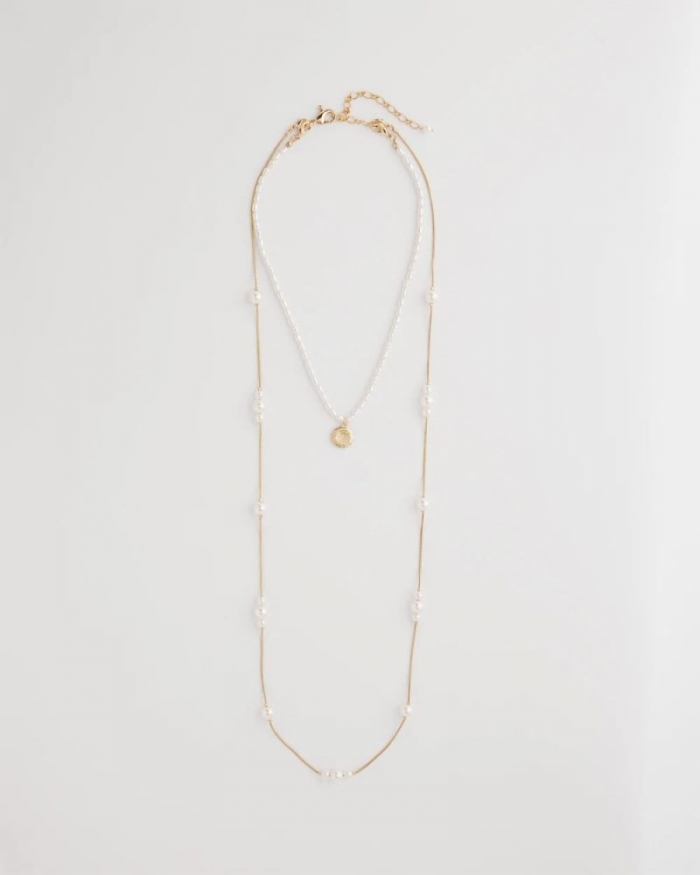 Chicos Convertible Faux Pearl Necklace - PEARL