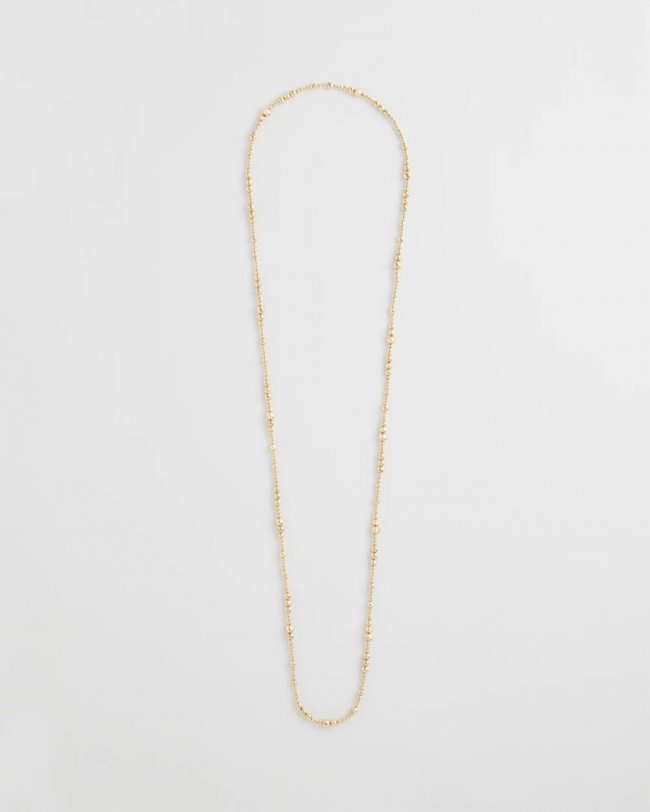 Chicos Goldtone Long Beaded Necklace - GOLD
