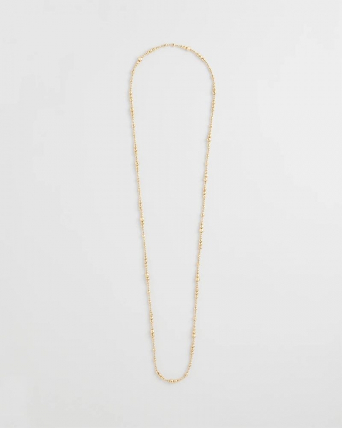 Chicos Goldtone Long Beaded Necklace - GOLD