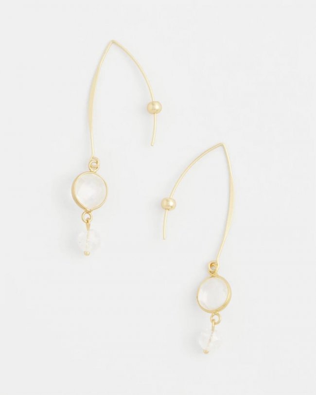 Chicos No Droop® Quartz Crystal Threader Earrings - GOLD