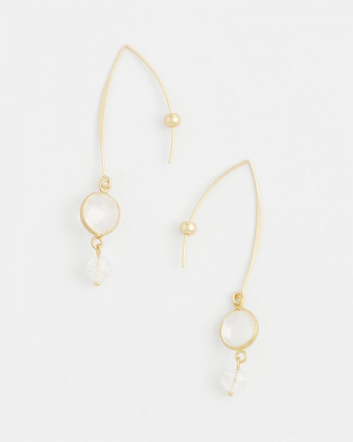 Chicos No Droop® Quartz Crystal Threader Earrings - GOLD