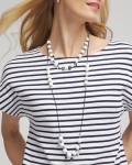 Chicos Convertible White Stone Necklace - BLUE AND WHITE Chicos Convertible White Stone Necklace - BLUE AND WHITE
