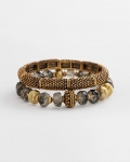 Chicos Beaded Stretch Set of Two Bracelets - GOLD