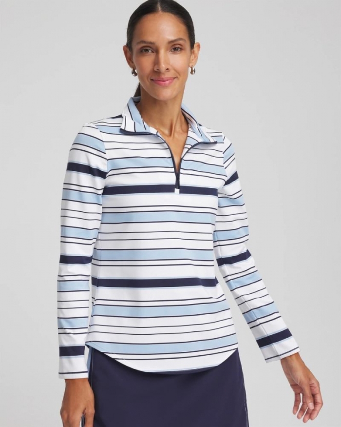 Chicos Zenergy® UPF Half Zip - CRYSTAL TOPAZ