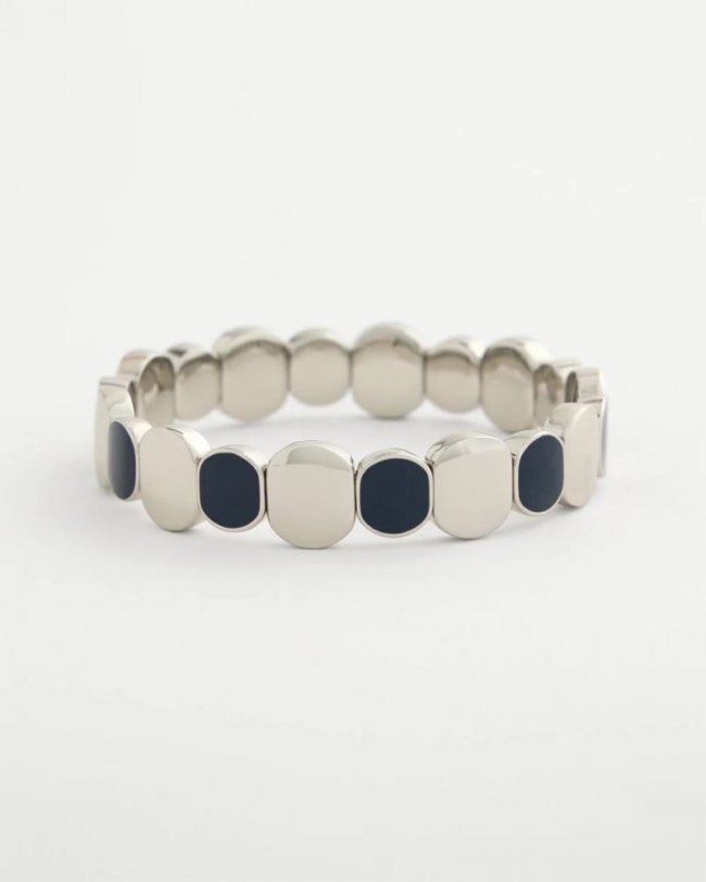 Chicos Navy Resin Glam Stretch Bracelet - NAVY