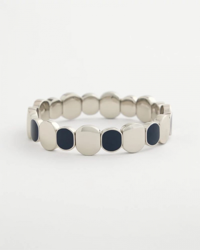 Chicos Navy Resin Glam Stretch Bracelet - NAVY