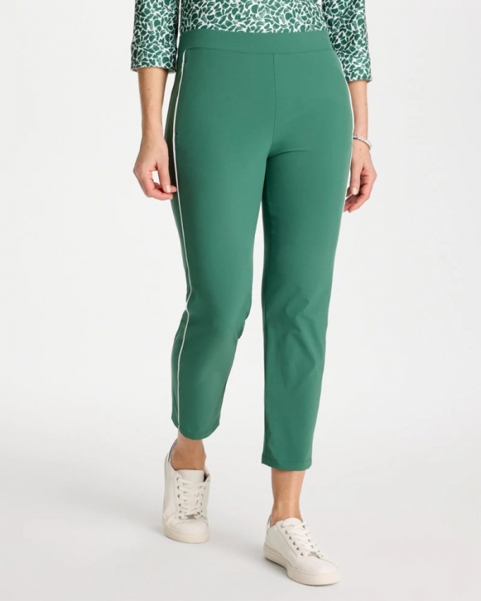 Chicos Zenergy® UPF Side Piping Ankle Pants - WATER LILY GREEN
