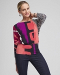Chicos Touch of Cool™ Abstract Banded Hem Tee - FRESH PLUM Chicos Touch of Cool™ Abstract Banded Hem Tee - FRESH PLUM