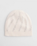 Chicos Embellished Striped Hat - ENGLISH CREAM