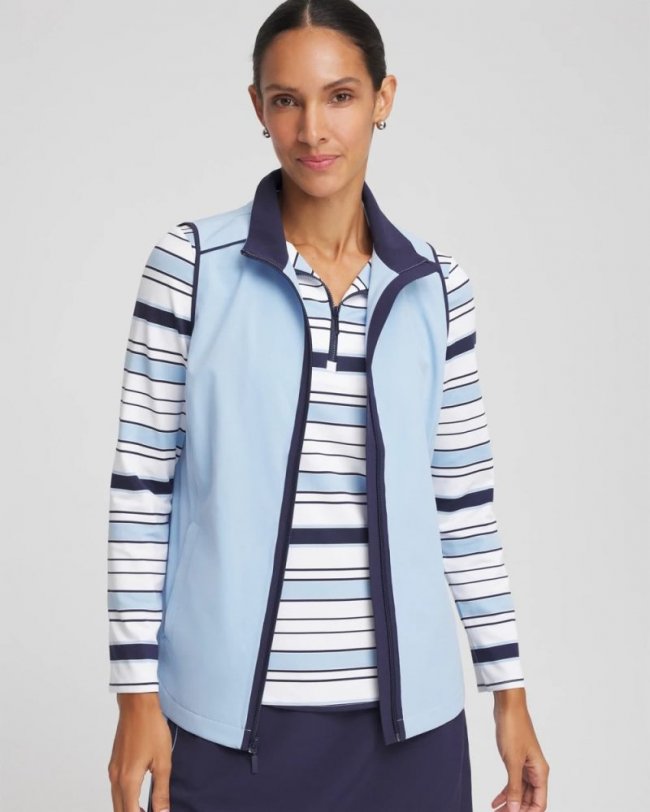Chicos Zenergy® UPF Contrast Vest - CRYSTAL TOPAZ