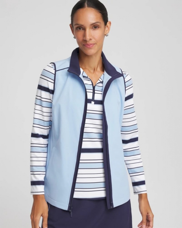 Chicos Zenergy® UPF Contrast Vest - CRYSTAL TOPAZ