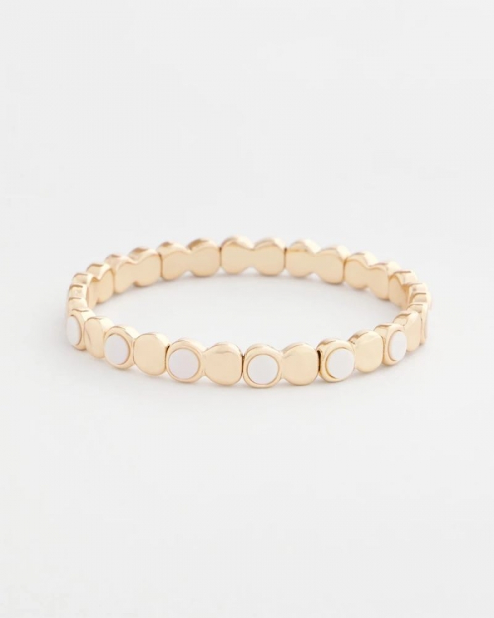 Chicos Pearl Mini Circle Stretch Bracelet - PEARL