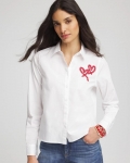 Chicos Crystal Heart Poplin Shirt - ALABASTER Chicos Crystal Heart Poplin Shirt - ALABASTER
