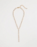 Chicos Bezel Set Goldtone Y-Necklace - GOLD Chicos Bezel Set Goldtone Y-Necklace - GOLD