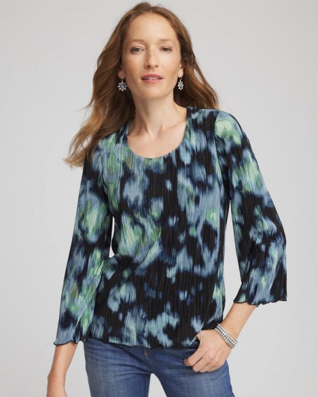 Chicos Bodre Flare Sleeve Top - BLACK