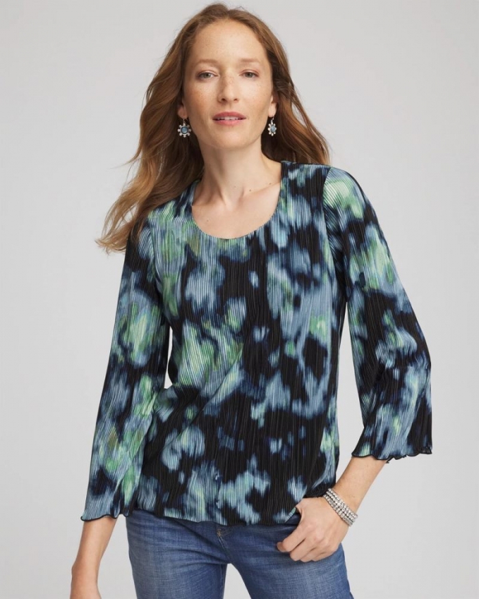 Chicos Bodre Flare Sleeve Top - BLACK