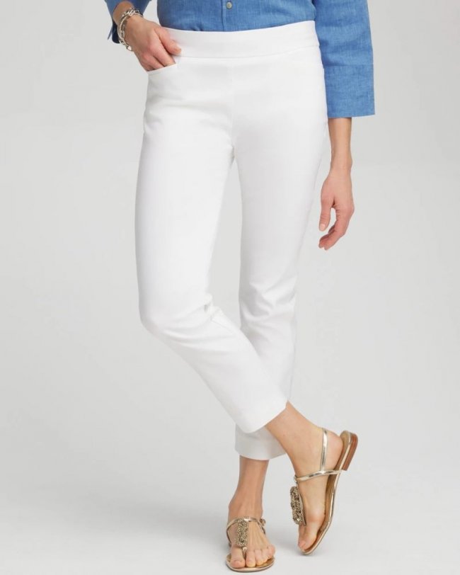 Chicos Brigitte™ Pull-On Slim Cropped Pants - ALABASTER