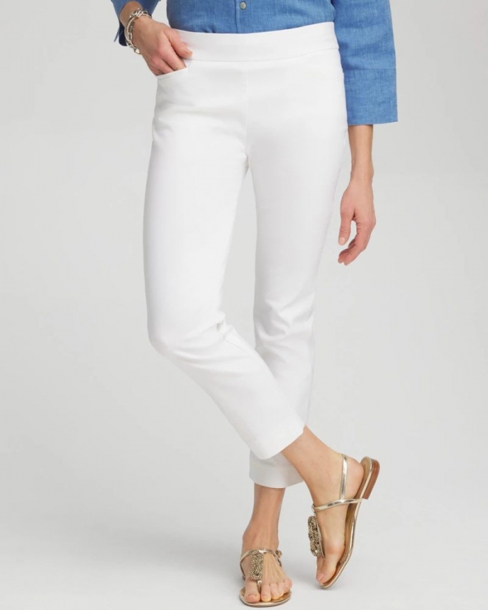 Chicos Brigitte™ Pull-On Slim Cropped Pants - ALABASTER