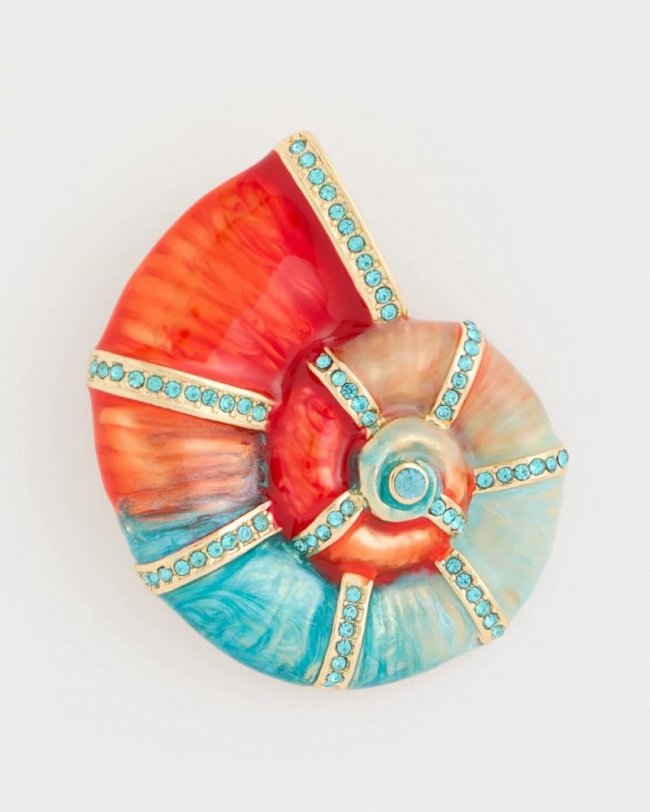 Chicos Conch Shell Brooch - MULTI Chicos Conch Shell Brooch - MULTI