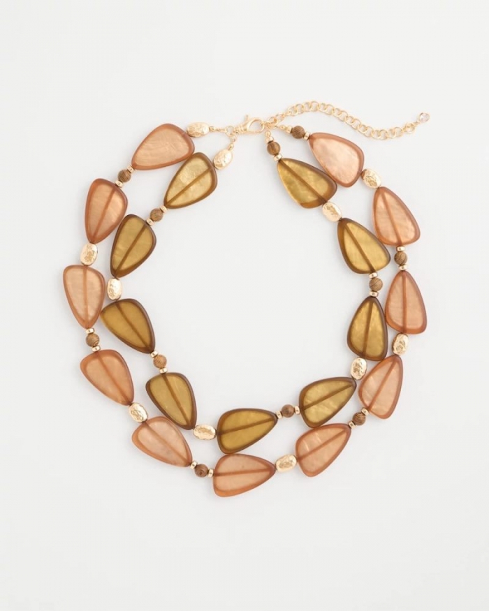 Chicos Neutral Double Strand Geo Necklace - NEUTRAL