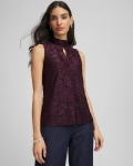 Chicos Burnout Mockneck Tank - NIGHT BLOOM