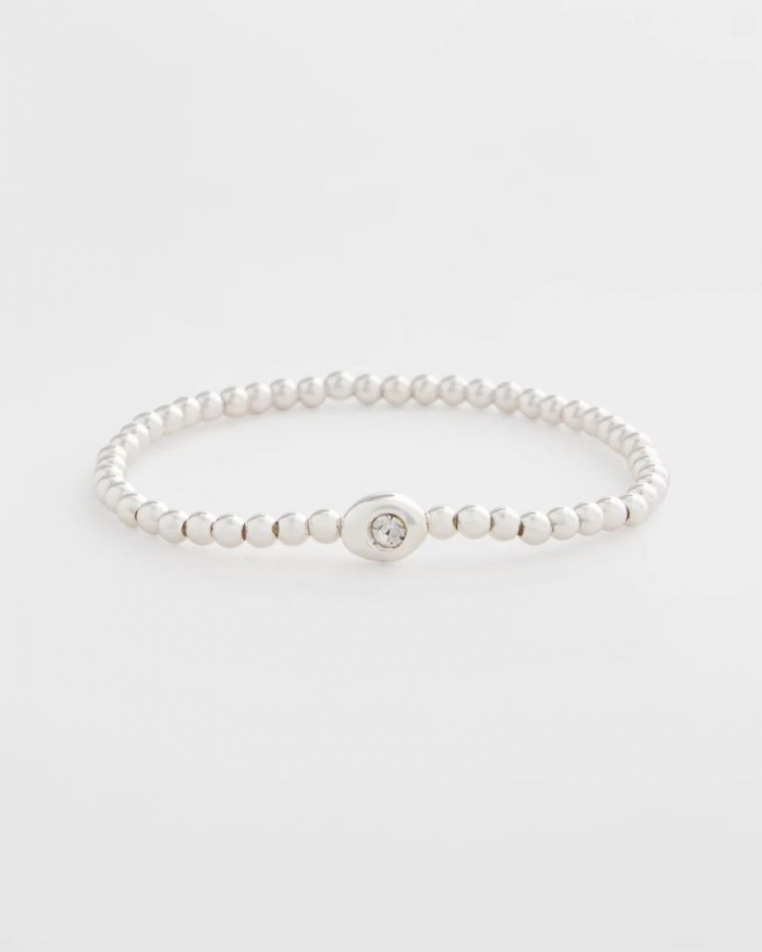 Chicos Mini Bead Stretch Hero Bracelet - SILVER