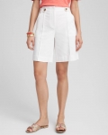 Chicos Sateen Tab-Front A-line Shorts - ALABASTER Chicos Sateen Tab-Front A-line Shorts - ALABASTER