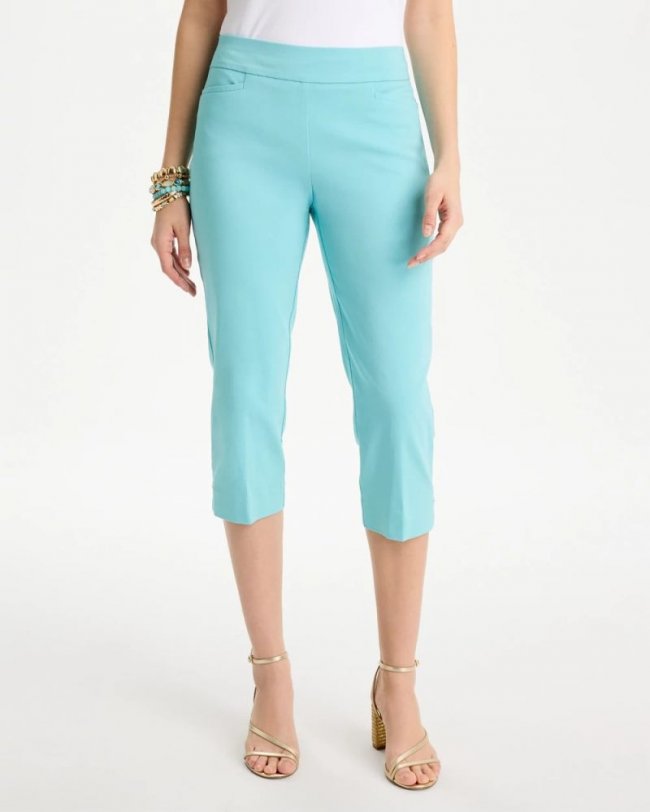 Chicos Brigitte™ Slim Rivet Pull-On Capri Pant - BONDI BLUE