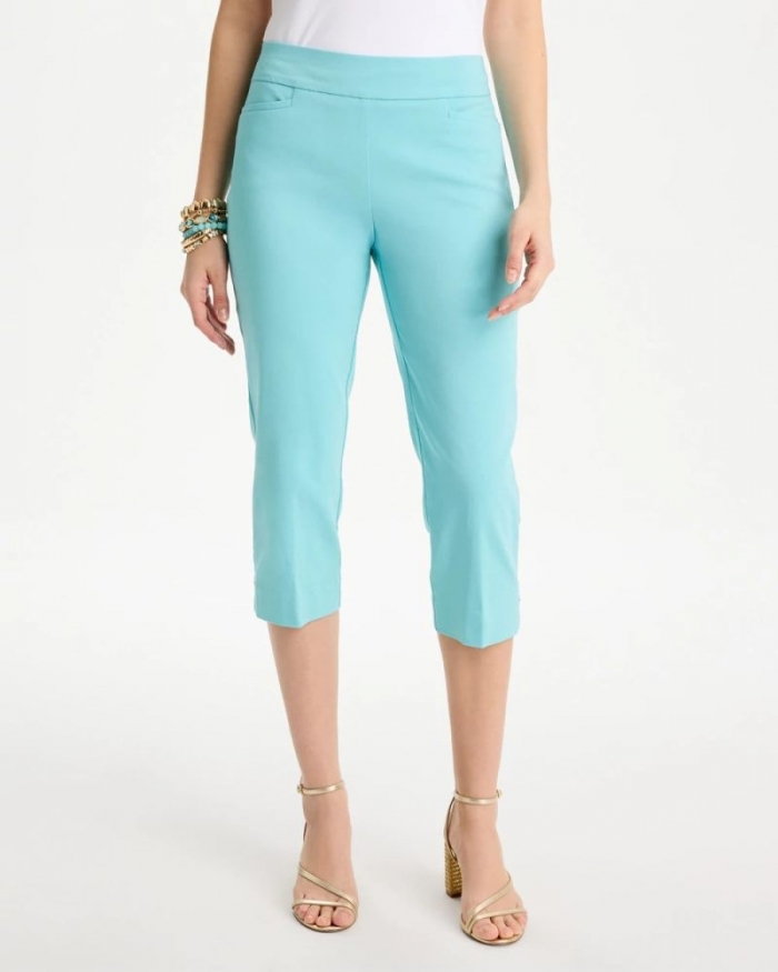 Chicos Brigitte™ Slim Rivet Pull-On Capri Pant - BONDI BLUE