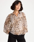 Chicos Georgette Animal Print Blouse - BLACK Chicos Georgette Animal Print Blouse - BLACK