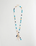 Chicos Convertible Turquoise Fish Charm Necklace - BLUE MULTI Chicos Convertible Turquoise Fish Charm Necklace - BLUE MULTI
