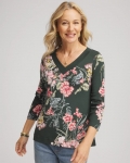Chicos Pima 3/4 Sleeve Tee - DARKEST SPRUCE Chicos Pima 3/4 Sleeve Tee - DARKEST SPRUCE