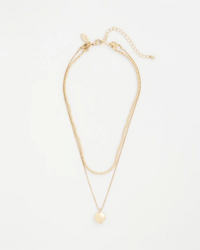 Chicos Goldtone Convertible Pendant Necklace - GOLD