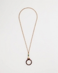 Chicos Hand Monocle Pendant Necklace - BLACK/GOLD Chicos Hand Monocle Pendant Necklace - BLACK/GOLD