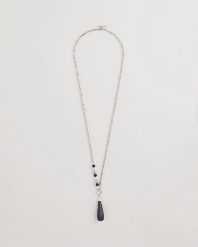 Chicos Siren Teardrop Pendant Necklace - BLUE