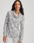 Chicos Zenergy® Soft Essentials Cowlneck Top - SALT AND PEPPER