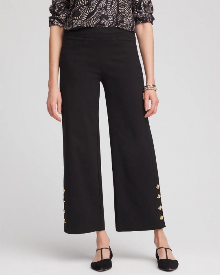 Chicos Brigitte™ Cropped Wide-Leg Pants - BLACK