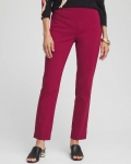 Chicos Brigitte Rivet Slit Ankle Pants - BERRY COMPOTE