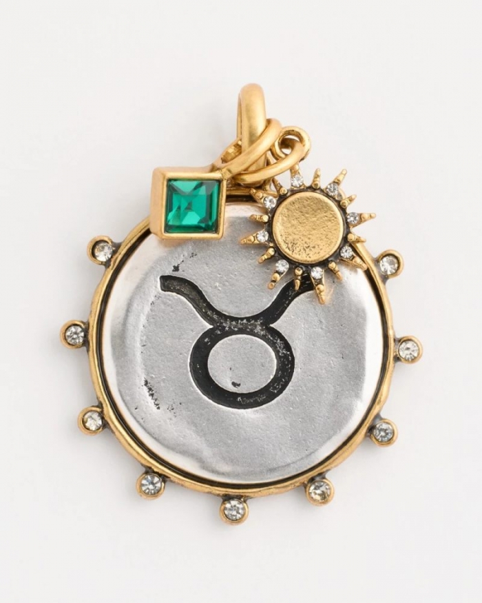 Chicos Taurus Zodiac Charm Pendant - MIXED METALS