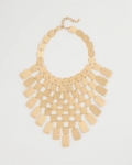 Chicos Chico's Originals Hammered Bib Necklace - GOLD