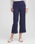 Chicos Linen Scallop Hem Crop Pants - PASSPORT BLUE Chicos Linen Scallop Hem Crop Pants - PASSPORT BLUE