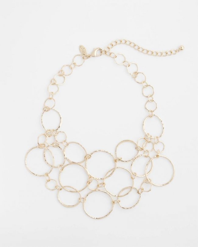 Chicos Short Goldtone Multi-Strand Link Necklace - GOLD