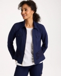 Chicos Poplin Cotton Lace Peplum Jacket - PASSPORT BLUE Chicos Poplin Cotton Lace Peplum Jacket - PASSPORT BLUE