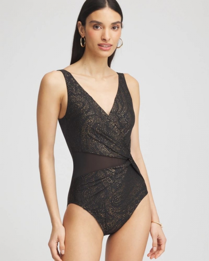 Chicos Miraclesuit® Brillante Circe One Piece Swimsuit - BLACK