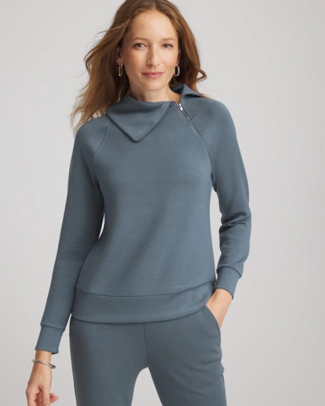 Chicos Zenergy® Soft Popover Top - STORMY WEATHER Chicos Zenergy® Soft Popover Top - STORMY WEATHER