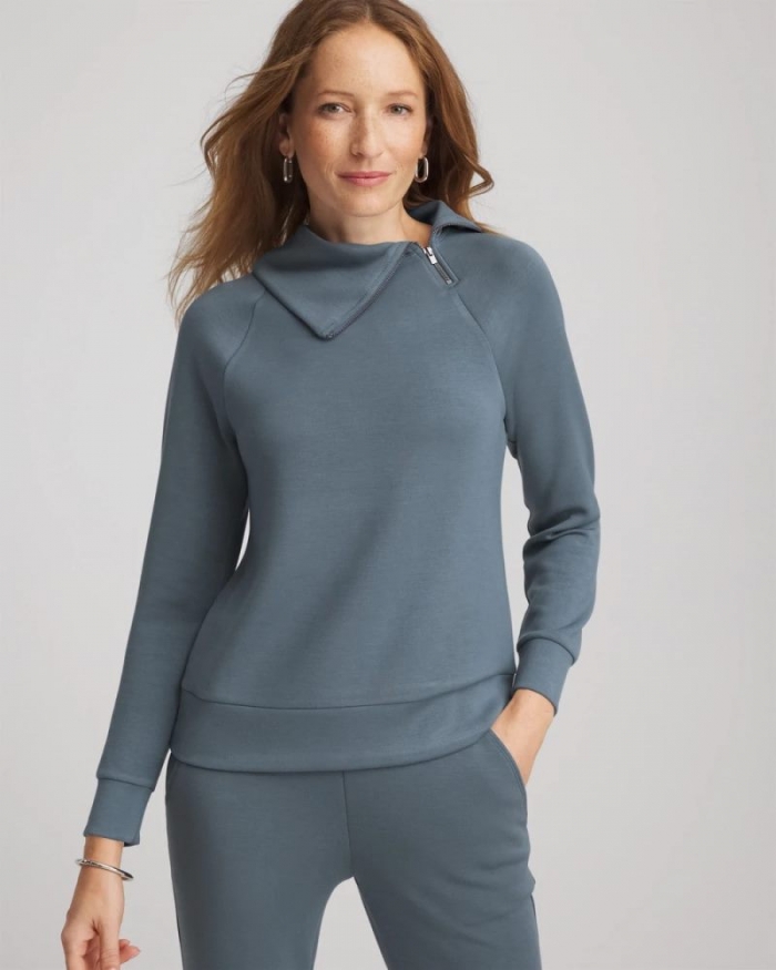 Chicos Zenergy® Soft Popover Top - STORMY WEATHER