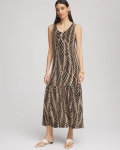 Chicos Travelers™ Palm-Frond-Motif Dress - CAFE AROMA Chicos Travelers™ Palm-Frond-Motif Dress - CAFE AROMA