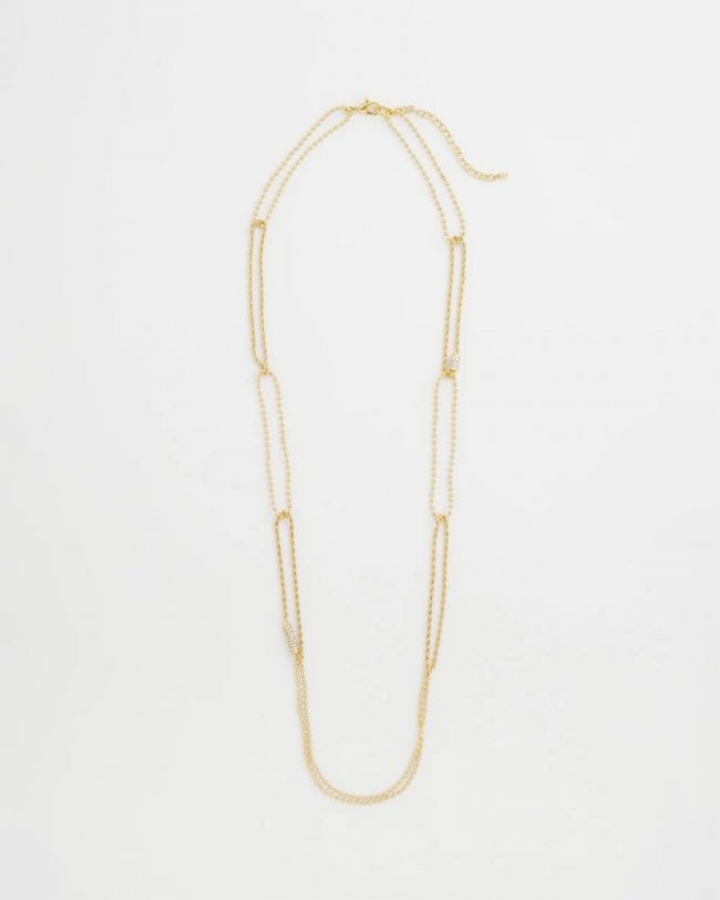 Chicos Long Gold Ball Chain Single Strand - GOLD